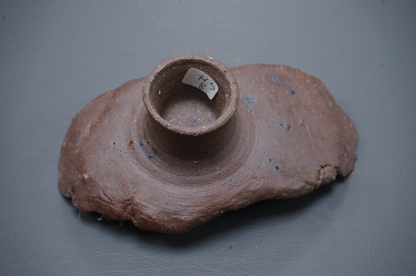 Glyn Hugo (b.1934), a small experimental fragment with glaze stripe, 16cm
